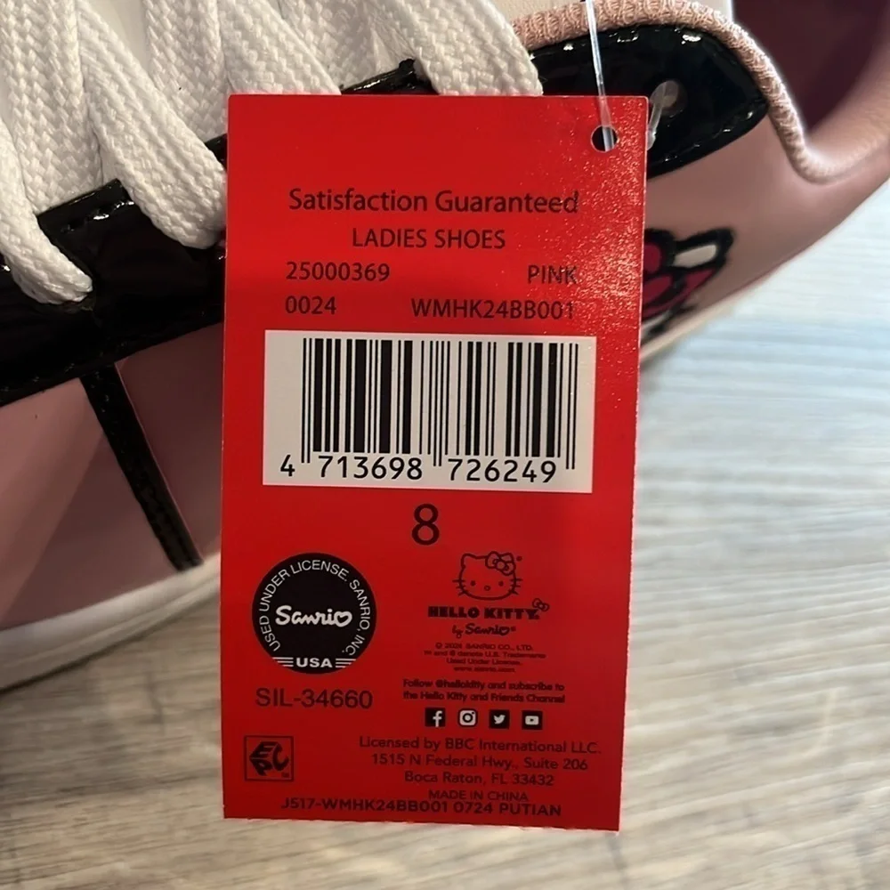 NWT Sanrio Hello Kitty sneakers athletic shoes 8